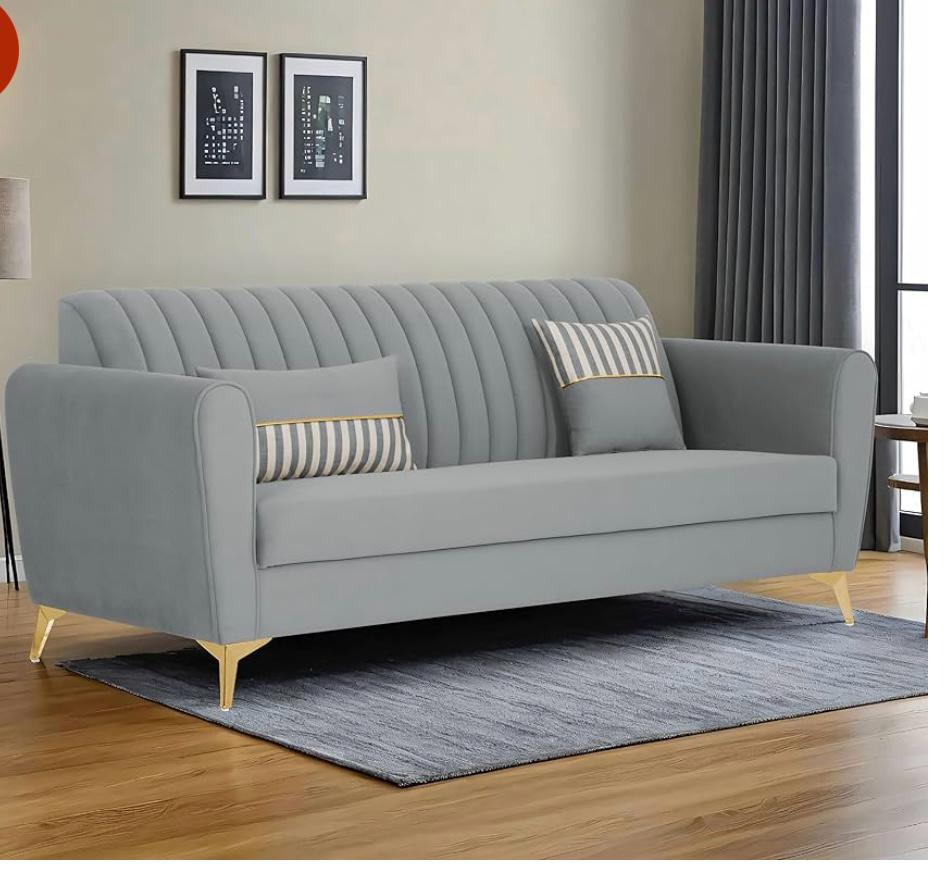 Elegant Grey 3-Seater Sofa
