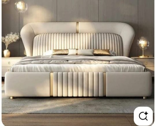 Royal Velvet Upholstered Bed – Modern Luxury Design